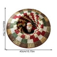 thumbnail image 2 of LYINGF Christmas 3D Rug - Santa and Gnome Quilted Round Mat with Optical Illusion, Decorative Area Rug for Living Room, Holiday Decor Featuring Skeleton and Dog Pattern, 2 of 3