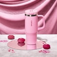 thumbnail image 2 of Carote Insulated Stainless Steel Tumbler with Handle and Lid, Leakproof Double Wall Vacuum Travel Mug, Reusable Cup for Hot & Cold Drinks, Pink, 32oz, 2 of 5