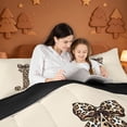 thumbnail image 4 of meiyoeat personalized Leopard Print Initial Art Twin Comforter Sets,Cheetah Bow Monogram J Bedding Set,Black Reversible,2-Piece,1 Comforter and 1 Pillowcase, 4 of 7