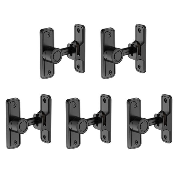 5X Heavy Duty Gate Latches 90 Degree Right Angle Barn Door Lock Anti-Theft Sliding Door Lock Latch for Garden Black