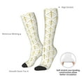 thumbnail image 4 of Naloa White And Gold Geometry Thigh High Socks Extra Long Stretchy Sock Women Over Knee High Opaque Stocking Daily Wear, 4 of 6