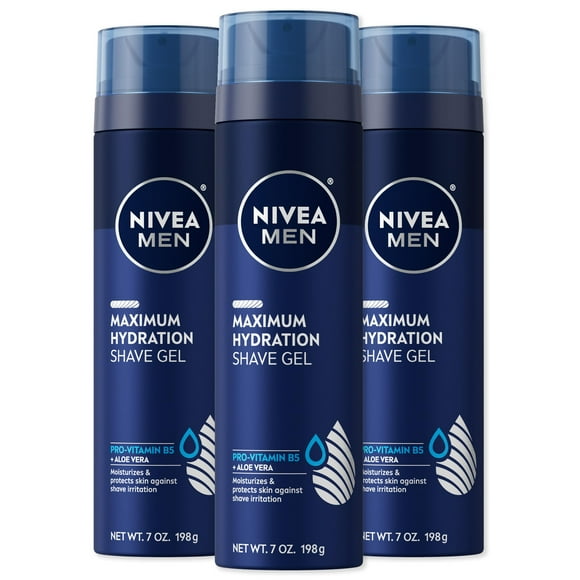 Gel de afeitar Nivea Men Maximum Hydration con aloe vera, 200 ml, paquete de 3