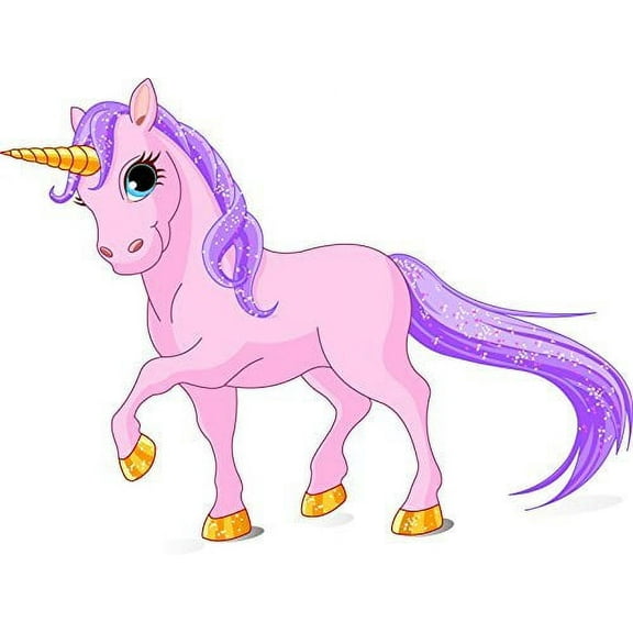 Beautiful Pink Unicorn Edible Cake Image Topper