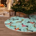 thumbnail image 6 of Daiia Christmas Dachshund Drawing Merry Christmas Tree Skirt , Xmas Large Lace-up Tree Skirt, Santa Snowflakes Rustic Home Decorations New Year Party Farmhouse Decor-48", 6 of 7