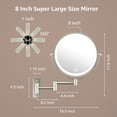 thumbnail image 2 of Yulika 8'' Wall Mounted LED Makeup Mirror, 1X/10X Intelligent Dimming Makeup Mirror 360 ° Rotation, Vintage Nickel, 2 of 6