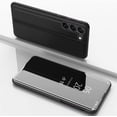 thumbnail image 2 of Compatible with Samsung Galaxy S23 FE Case Mirror View Clear Glitter Leather Flip Case with Kickstand Luxury with Stand Design Shockproof Phone Case for Samsung Galaxy S23 FE Mirror Black, 2 of 8