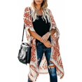 thumbnail image 1 of Mujeres Beach Cover Up Kimono Trim Solid Chiffon Spring Tropical Pool Kimonos Duster Cardigan Tops Maternidad Tallas grandes Summer Print Traje de baño Traje de baño Lady Bikini Casual Loose Coverups PXYMOER cárdigan, 1 of 2