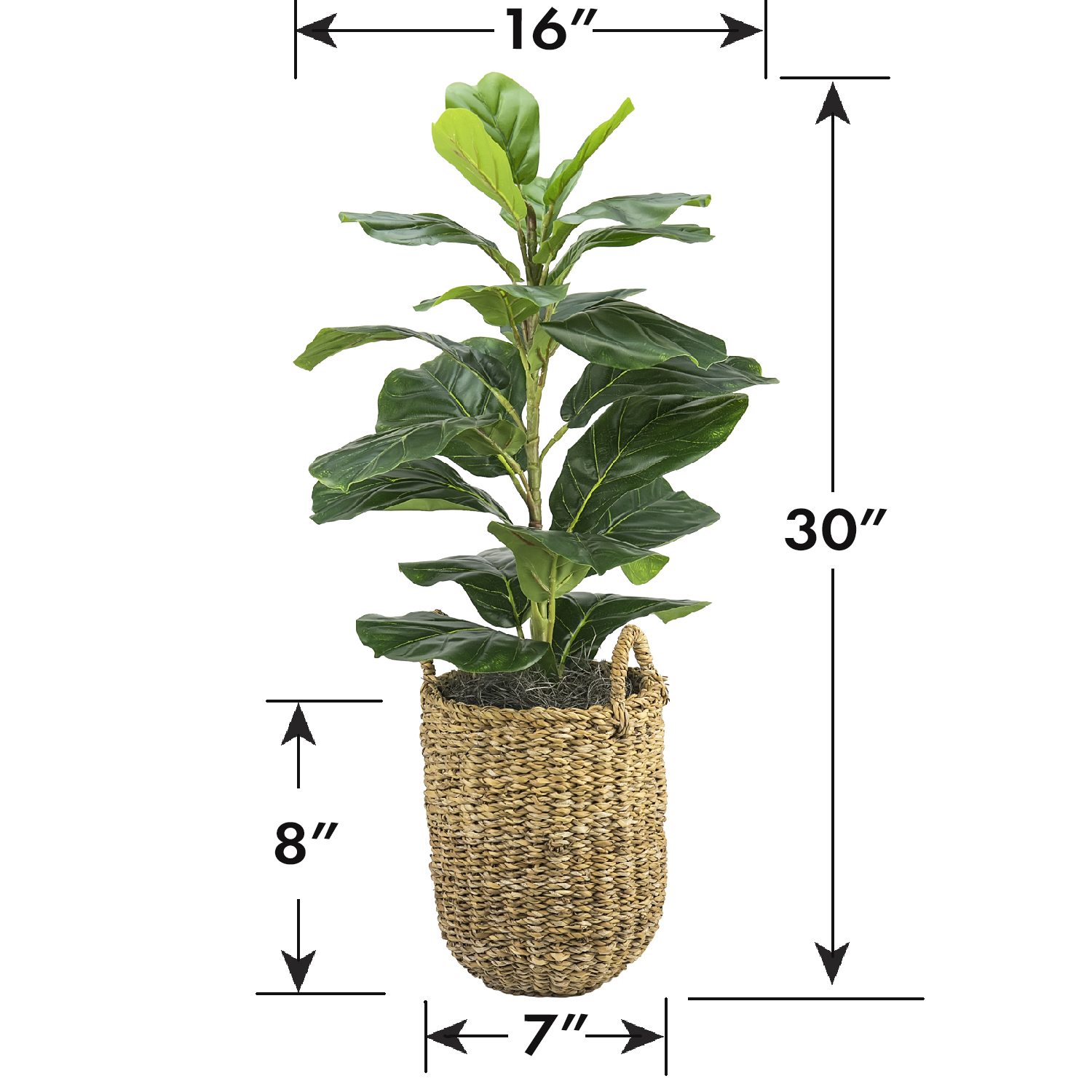LCG Florals 2.5 Ft Artificial Fig Plant in Handwoven Basket photo 7