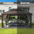 thumbnail image 4 of Hommow 12' x 16' Hardtop Gazebo Galvanized Steel Outdoor Double Roof Patio Gazebo with Aluminum Frame, 4 of 9