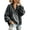 Dark Gray #016, variant on Women's Ruffle V Neck Sweatshirt Long Sleeve Drop Shoulder Relaxed Fit Soft Casual Pullover Sweatshirt