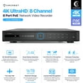 thumbnail image 2 of Amcrest 4K 8-Channel AI NVR (8-Port PoE) Smart NVR, Facial Recognition, Facial Detection & Vehicle Detection - Supports 8 x 4K IP Cameras, Supports up to 2 x 16TB HDD (Not Included) NV4208E-EI, 2 of 9