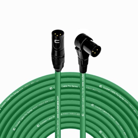 Coluber Cable 3-Pin M-Right Angle Balanced XLR Cable - Premium Cord 100ft