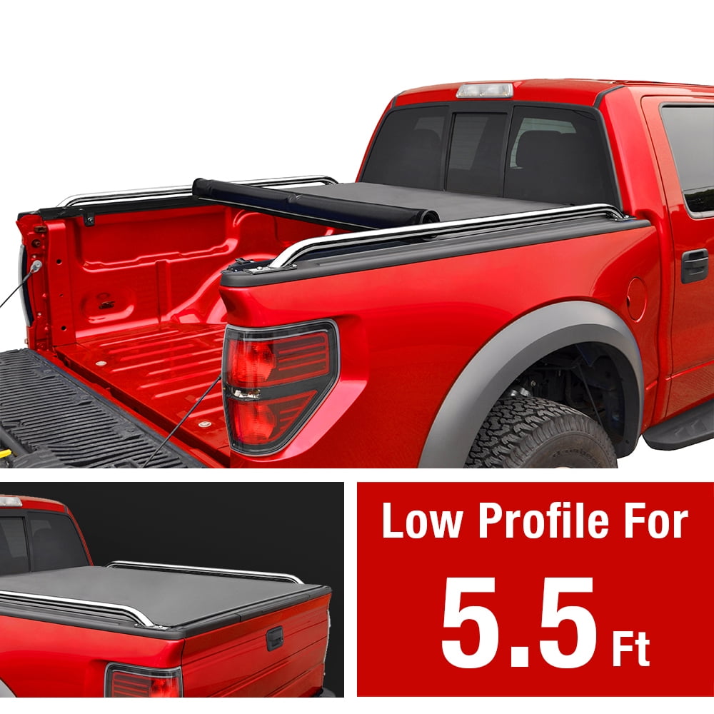 Low Profile Soft Roll Up Truck Bed Tonneau Cover For 2009 2019 Ford F 150 Styleside 5 5 Bed For Models Without Utility Track System Walmart Com Walmart Com