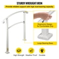 thumbnail image 4 of VEVOR Handrail Stair Railing Handrails 3-Step Transitional Handrail Matte White Stair Rail Wrought Iron Handrail with Installation Kit Hand Rails for Outdoor Steps (Unadjustable), 4 of 9