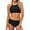 Solid Black, variant on Attraco Women Halter Bikini Swimwear High Neck Two Piece Bikini Swimsuits