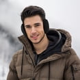 thumbnail image 3 of Loritta 2 Pacs Winter Earmuffs for Women, Foldable Warm Cable Knit Fleece Ear Muffs Black and Gray, 3 of 6