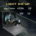 thumbnail image 3 of HP Victus 15.6" FHD 144Hz Gaming Laptop, AMD Ryzen 5 7535HS Processor, 32GB DDR5, 1TB SSD, NVIDIA GeForce RTX 2050, Backlit Keyboard, HD Webcam, Gray, Win 11 Pro, 128GB Hotface Extension Set, 3 of 10
