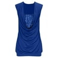 thumbnail image 4 of Hueook Plus Size Tank Tops For Women Solid Color Sleeveless V-neck Sequined Milk Silk Patchwork Fashionable Temperament Top Blue 2X, 4 of 8