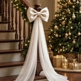 thumbnail image 4 of Extra Large Ivory Christmas Bow Decoration with Long Tulle Streamers for Window Display Party and Christmas Tree Holiday Decor 23.62 x 78.74 Inch, 4 of 7