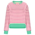 thumbnail image 4 of Annhoo Womens Striped Cropped Sweatshirts Casual Long Sleeve Crew Neck Color Block Pullover Shirts Fall Outfits, 4 of 9