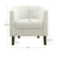 thumbnail image 3 of BELLEZE Living Room Chair, Teddy Polyester Accent Chair Barrel Round Club Tub Sofa Chair for Bedroom, Corner Chair with Flared Legs and Plush Cushion - Highland (White), 3 of 6