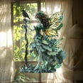 thumbnail image 3 of Gothic Forest Skeleton Fairy Acrylic Suncatcher, Green Raven Witch Faux Stained Glass Window Hanging, Halloween Gift For Her, 3 of 3
