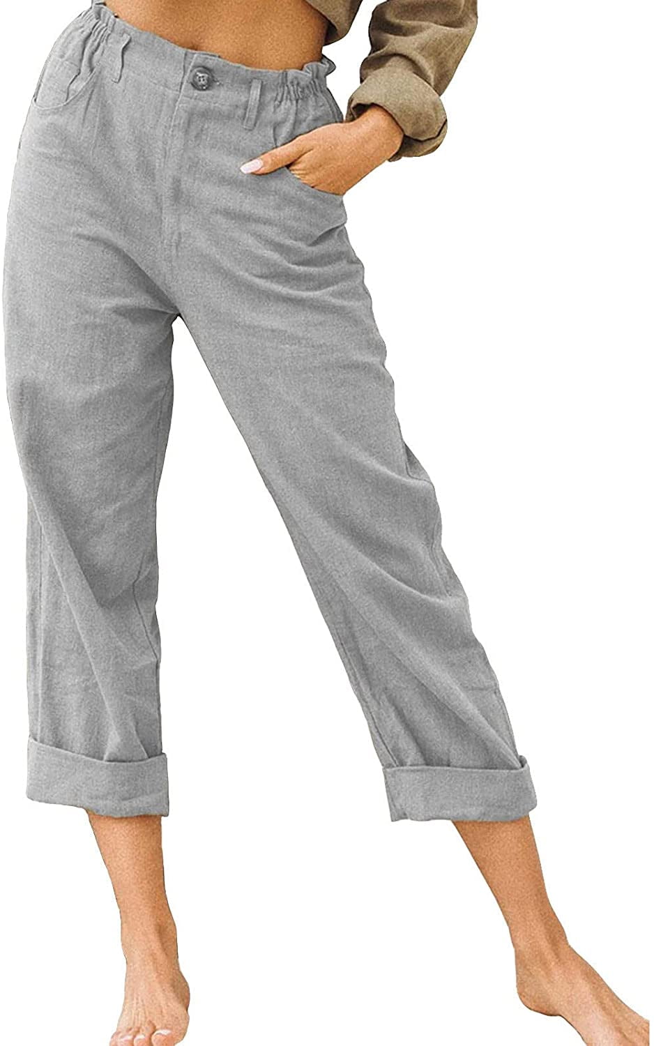 Women's Summer Cotton Capri Pants 