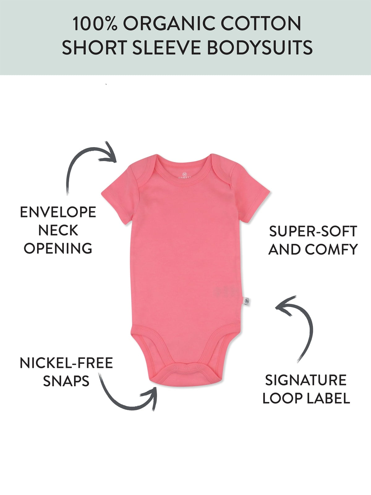 Honest Baby Clothing Organic Cotton Boy/Girl Short Sleeve Bodysuit Set, Newborn to 24M