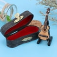 thumbnail image 1 of Dollhouse Guitar Wood Material with Leather Box Model Simulation Accessory Durable Miniature Guitar for Dollhouse, 1 of 8