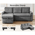 thumbnail image 4 of 81"L-Shape Convertible Sleeper Sectional Sofa with Storage Chaise and Pull-Out Bed,Reversible Corner 3 Person Couch, for Living Room, Apartment,USB Ports, 4 of 9