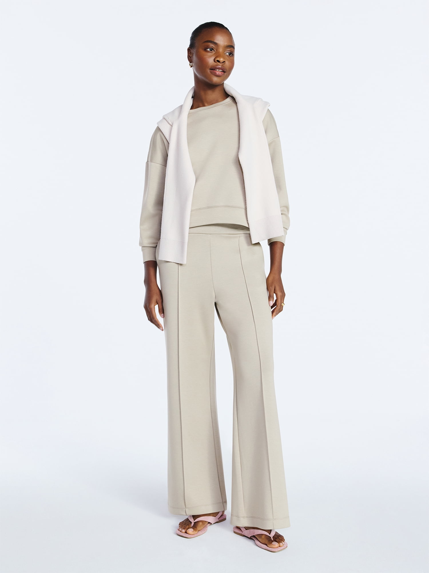Scoop Women's and Women's Plus New Scubaknit Seamed Sweatpants, Regular and Short Lengths, Sizes XS-4X