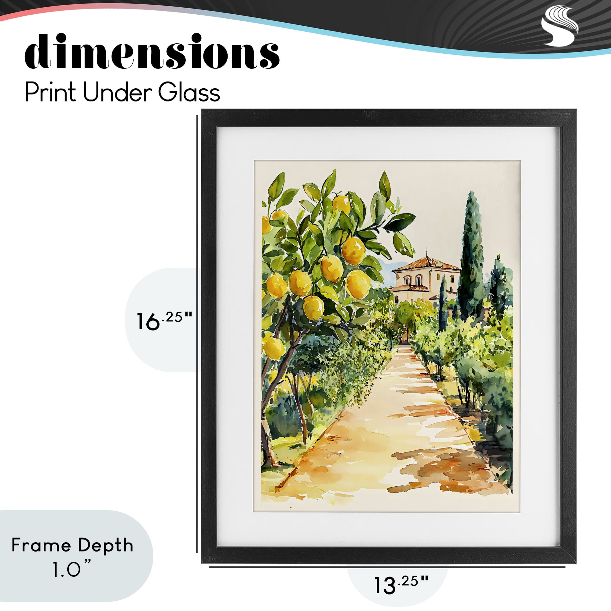 Stupell Industries Lemon Grove Pathway Black Framed Print Under Glass, design by LSR Design Studio