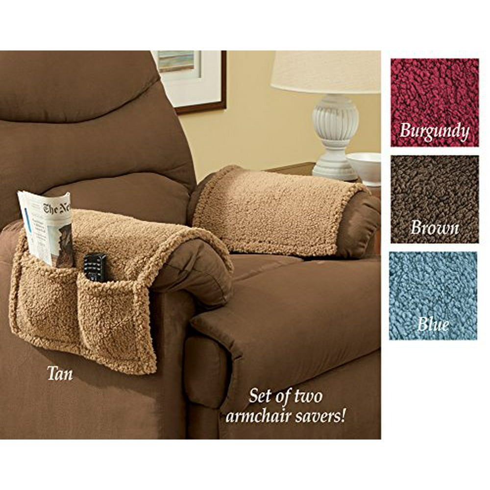 Armchair Covers With Pockets - Set Of 2 Brown - Walmart.com - Walmart.com