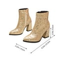 thumbnail image 2 of WHAMVOX Golden Women's Ankle Boots Stylish Sequins Design Comfortable PU and Rubber Material Size 7.5, 2 of 8