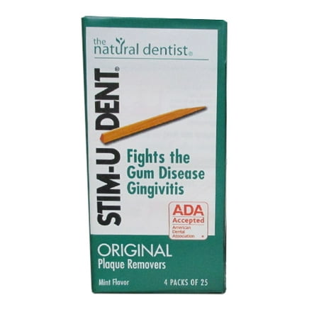Cordless Rechargeable Plaque Remover - Stim-U-Dent Plaque Removers, Mint Flavor - 100 Ea, 2 Pack
