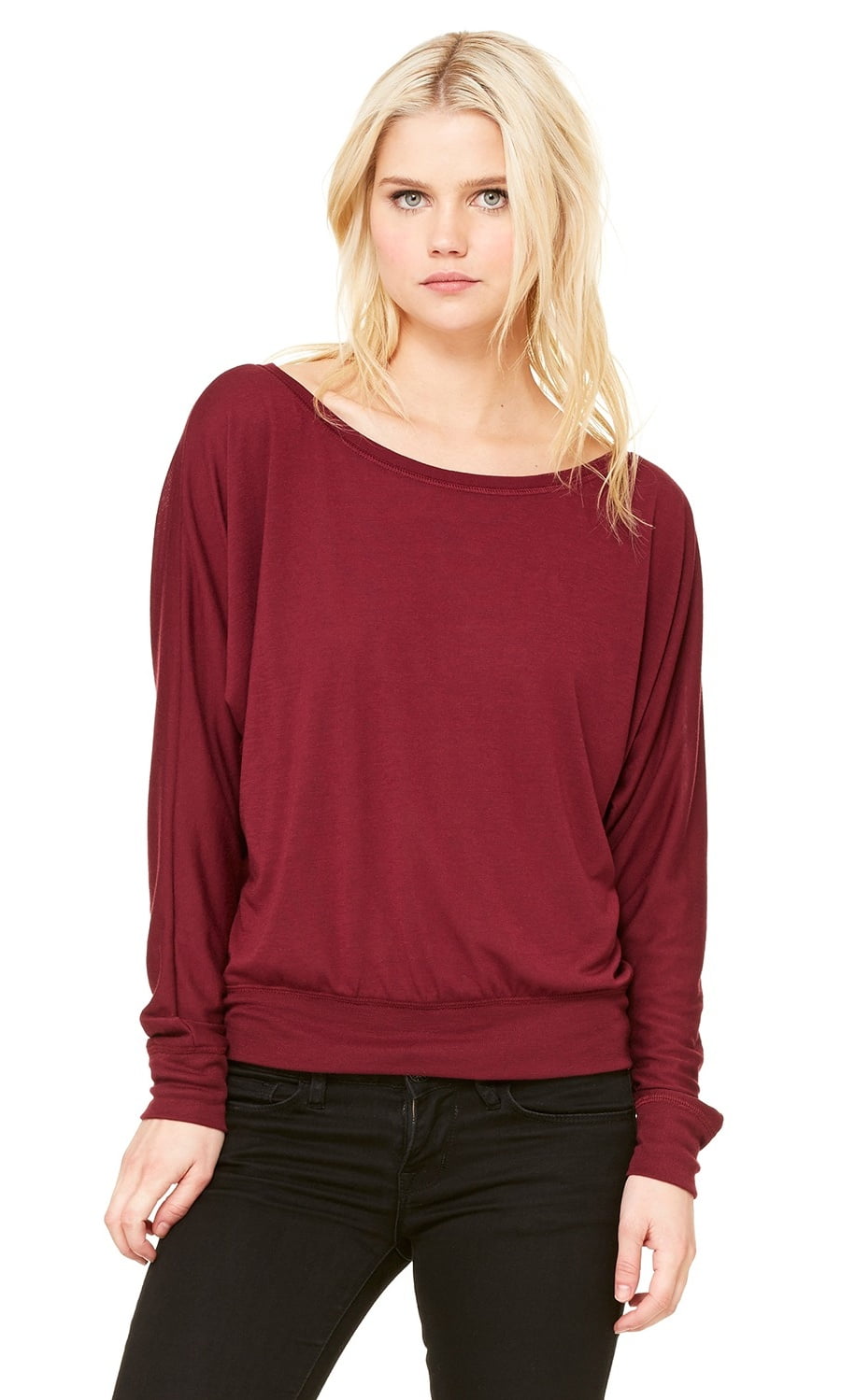 BELLA+CANVAS The Bella + Canvas Ladies Flowy Long Sleeve Off Shoulder