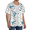thumbnail image 2 of Sikiie Scarf Bear Men's Wrinkle Free Untucked Cuban Shirt Business Casual Button Down Shirts Short Sleeve ShirtLarge, 2 of 5