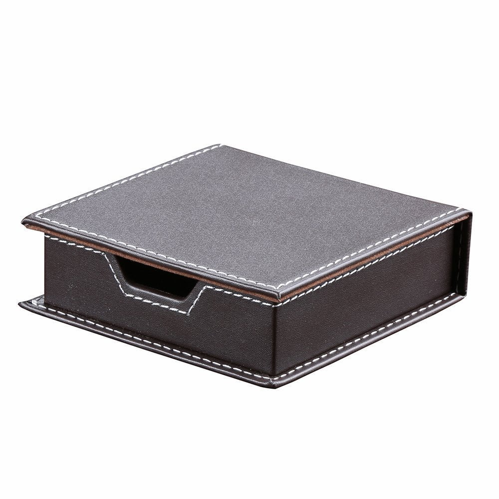 5pcs Desk Organizer And Accessories Set  Pu Leather Office Supplies With Multifunction Desktop Storage Box Tissue Holder Mouse Pad Note Paper Pencil For Brown