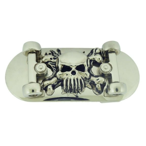 Skateboarding Belt Buckle Skull Skeleton Crossbones Rock Rebel Silver Metal Sports Adult New Style Costume