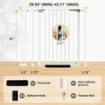 thumbnail image 4 of Magicorange Baby Safety Gate, Extra Tall 41 inch, Extra Wide 29.9" to 43.7" Pet Gate for Stairs and Doorway, No Drilling Pressure Mount Kit, White, 4 of 8