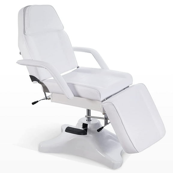 BarberPub Adjustable Beauty Hair Styling Bed Massage Chair 9613 White