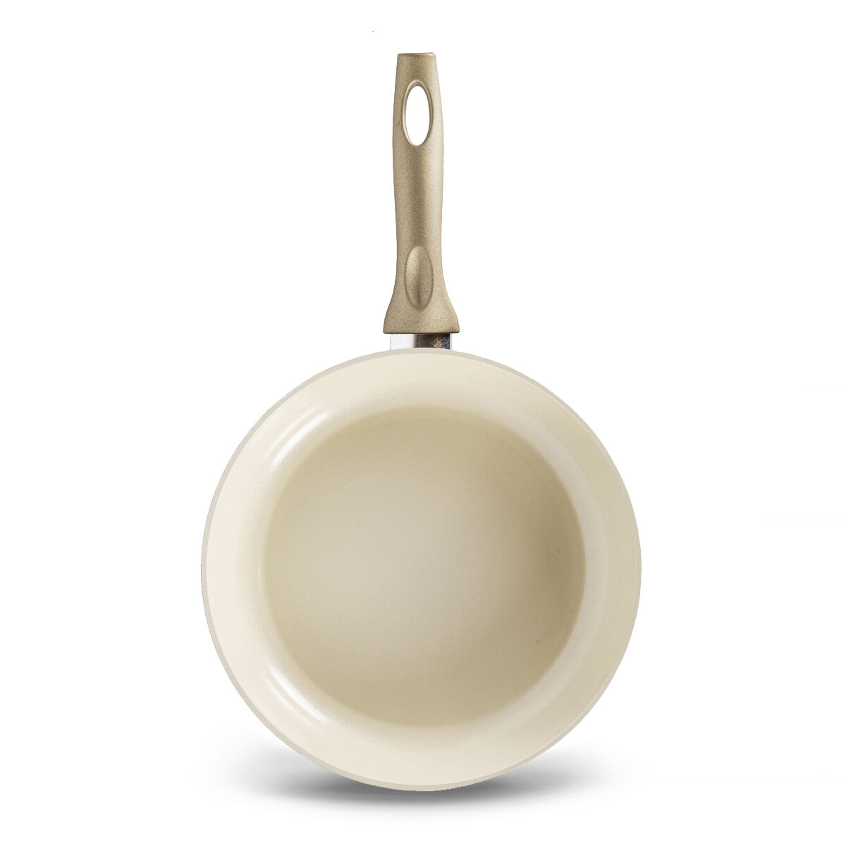 Flonal Ceramic Non-Stick Coating Frying Pan 11” (28 cm) Forged Aluminum Nonstick Frypan Cooking Pan for Kitchen Induction Skillet, Beige