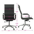 thumbnail image 2 of Fohfurniture PU Leather Tall Ribbed Executive Chair, Ergonomic Office Chair, Hotel Task Chair, Leather Height Adjustable Swivel Chairs, Conference Room Chair with Arms, 2 of 10