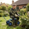 thumbnail image 4 of Siège de Travail de Jardin Roulant – Chariot Robuste avec Rotation à 360° – Charge de 400 lb – Pneus Tout-Terrain de 10 Pouces – Poignée Extensible et Plateau à Outils – Plantation, Désherbage et Cour, 4 of 8