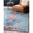 thumbnail image 1 of Unique Loom 3144734 7 x 10 ft. Warhol Vita Rectangular Rug, Turquoise, 1 of 1