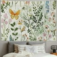 thumbnail image 2 of ONETECH  Floral Tapestry, Vintage Garden Plants Herbs Flowers Botanical Classic Design Art, Wall Hanging for Bedroom Living Room Dorm Decor,Reseda Green Beige, 2 of 6