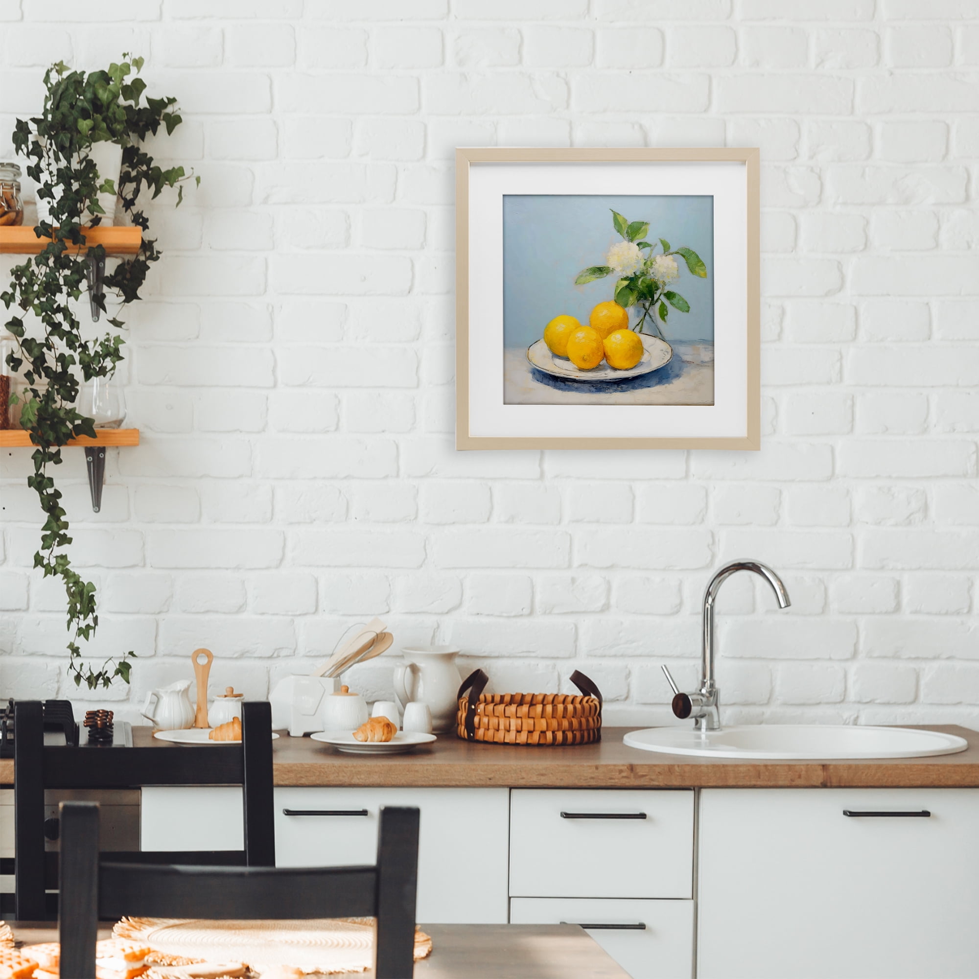 Stupell Industries Vase of Flowers and Lemons Birch Framed Print Under Glass, design by Creative Studio