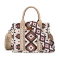thumbnail image 6 of Wrangler Women's Boho Aztec Tote Bag - Stylish Shoulder Purse with Top Handle Satchel Design, Tan, 6 of 7