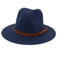 thumbnail image 2 of UDIYO Women Wide Brim Straw Panama Roll up Hat Fedora Beach Sun Hat UPF50+, 2 of 7