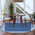 thumbnail image 4 of Dark Blue Greek Key Large Area Rugs for Bedroom Living Room, Soft Non Slip Carpet Bedside Rug, Geometric Greece Ancient Farmhouse Geo Round Floor Cover Kitchen Accent Rug 6' for Dining Room/Office, 4 of 9